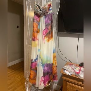 Floral Prom dress | bedazzled top